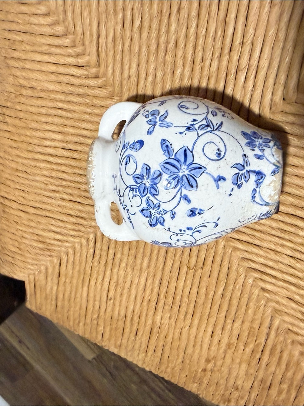 Blue Floral Ceramic Vase - Classic Home Art